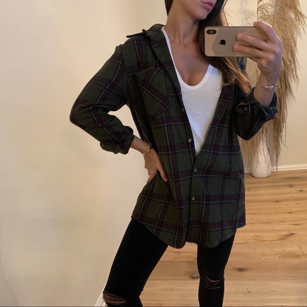 🔁 REPOSH • mrsalliexo Green and Purple Plaid Button Down Shirt